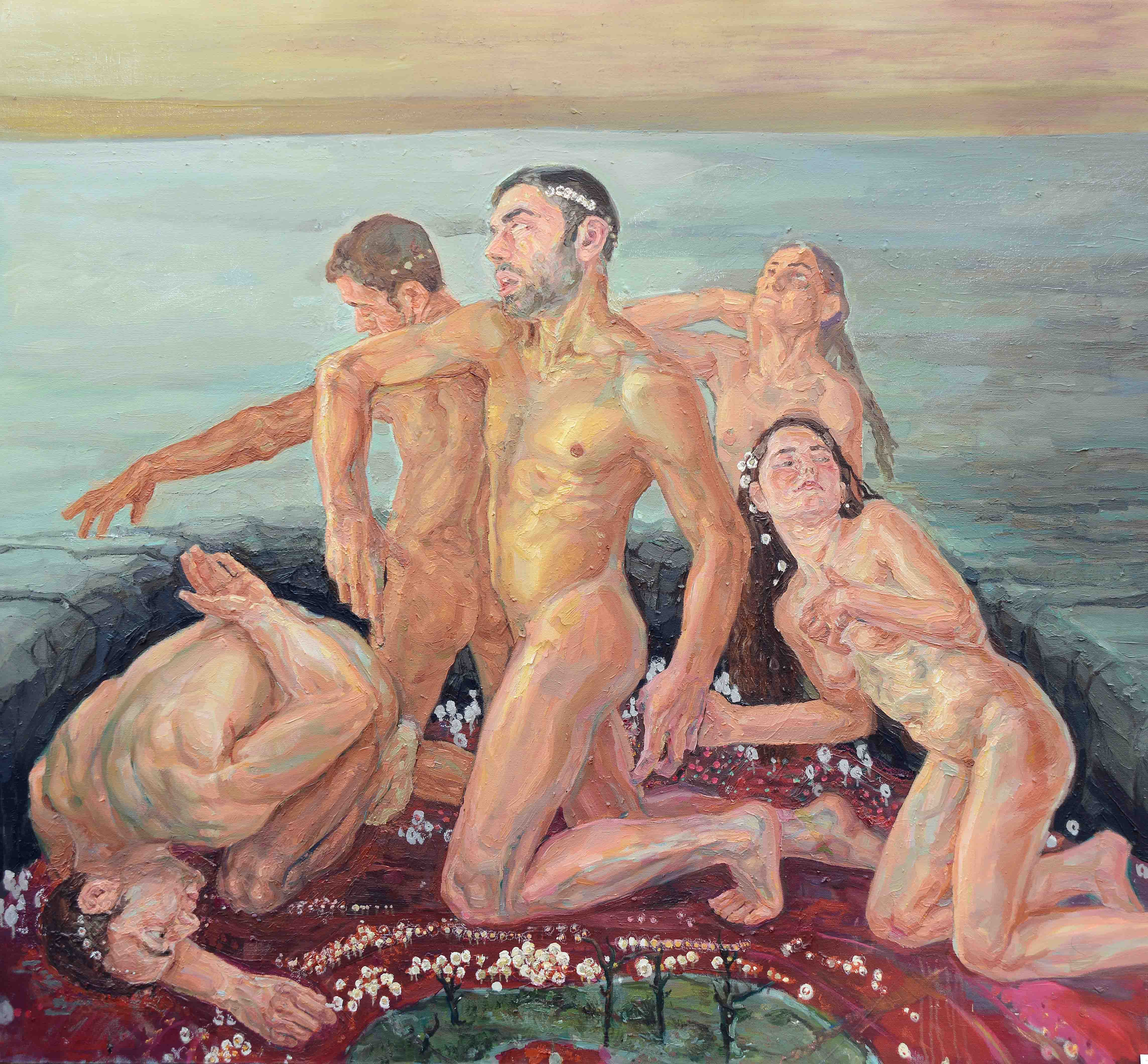 İsimsiz- Untitled, Tuval üzerine yağlıboya- Oil on canvas, 140×140 cm